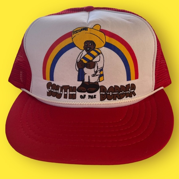 Vintage 1980s South Of The Border Pedro Rainbow Cartoon SnapBack Trucker Hat. - Picture 1 of 6